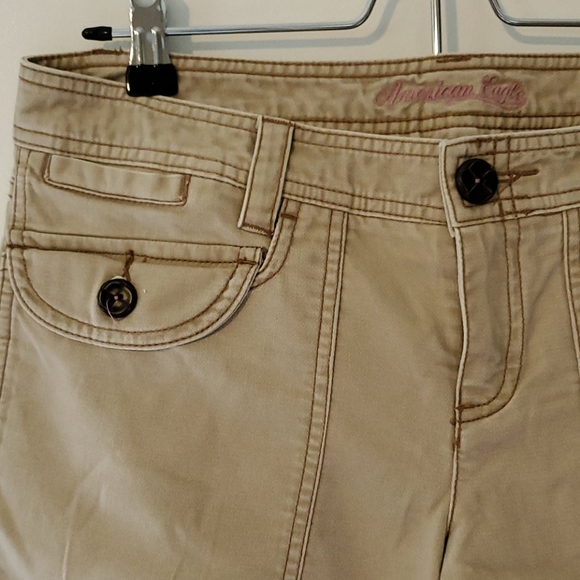 American eagle gaucho khaki womens pants size 6 - Picture 2 of 6